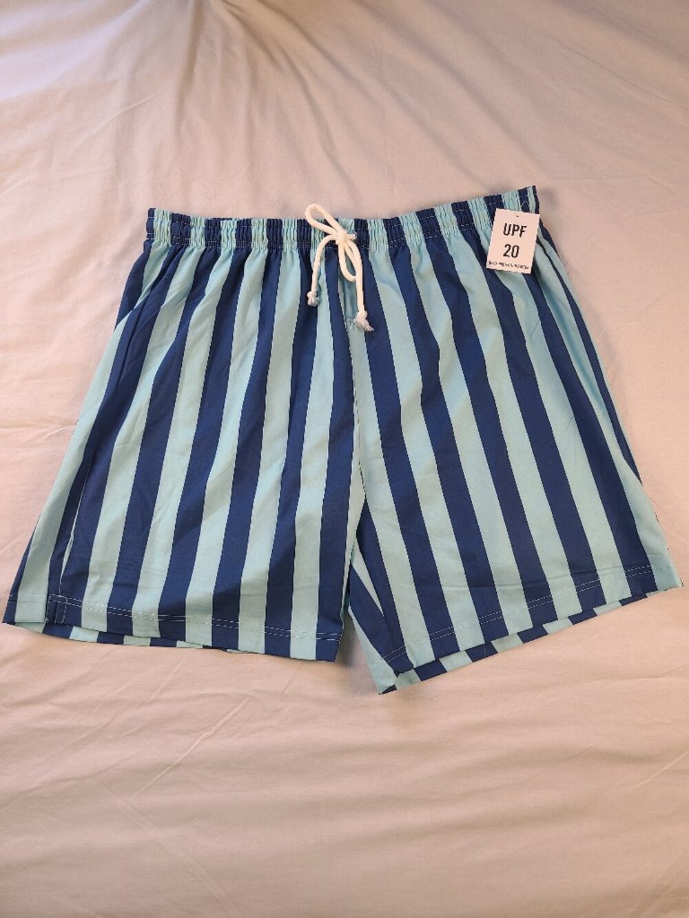 5B Style UPF20 Shorts Swim Wear Men's XXL Blue Stripped New